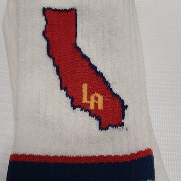 Skyline Socks Los Angeles White and Red with California and LA on socks NEW - Picture 2 of 2